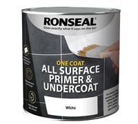 AOC24 - 2.5l All Surface One Coat Primer & Undercoat Paint | Fast-Drying, Water-Based | For Interior Tiles, Ceramic, Melamine, Cupboards, MDF, Wood, Metal, uPVC, Plastic & Brick - White (2.5l)