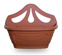 AOC24 - 42cm Wall Hanging Planter - Plastic Plant Flower Pot Indoor Outdoor - Garden Fence Hanging Planters - Venetian Design Drainage Holes - Fence Pot Container - 42 x 18 x 34 cm (1, Terracotta)