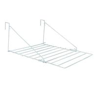 AOC24 - 7m Clothes Airer Foldable - Over The Door Utility Airer Portable - Clothes Drying Rack Metal - Laundry Towel Hanging Caravan Drying Rail - Folding Airer White 68 x 50cm (1)