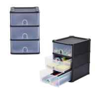 AOC24 A5 3-Drawer Multilayer Clear Drawer Storage Cabinet, Clear View Portable Desktop Drawer, Easy Pull-Out Holes, Space-Saving Adaptable Plastic Desk Organiser For Office, Bedroom, Garage 16180