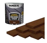 AOC24 - Decking Stain Paint Walnut 2.5L - Slip Resistant Ultimate Protection - Use On Exterior Hardwood Softwood Paint - Protects from Scuffs, Scratches and Foot Traffic