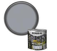 AOC24 Direct to Metal Paint - Gloss/Matt/Satin Finish - Garden Exterior Metal Surface Paint, No Primer Needed - Water-Based, Rust-Proof for Gates, Railings - Tough Durable, (Steel Grey Gloss, 250ml)