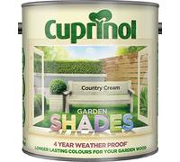 AOC24 Garden Fence Shade Paint - Exterior Wood Paint for Sheds, Fences - Water-Based, Quick Drying 1 Hour - Use on Wood, Terracotta, Stone, Brick - Outdoor Garden (Country Cream, 2.5 Liters)