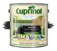AOC24 Garden Fence Shade Paint - Exterior Wood Paint for Sheds, Fences - Water-Based, Quick Drying 1 Hour - Use on Wood, Terracotta, Stone, Brick - Outdoor Garden (Black Ash, 2.5 Liters)