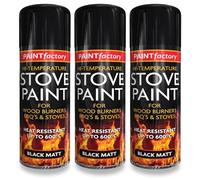 AOC24 - High Tempe Black Matt Stove Spray Paint 400ml - For Wood Burners BBQ's Stoves, Chimneys Fireplaces Paint - Matt Black Finish Spray Paint - Heat Resistant 600°C Interior Exterior Use (3)