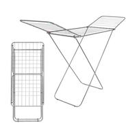 AOC24 - Large 18m Clothes Drying Rack Winged Airer - Foldable Laundry Towel Drying Rail - Indoor Outdoor Portable Horse Rack - Space Saving Aluminum Dryer White - Compact Airer 180cm x 105cm x 80cm