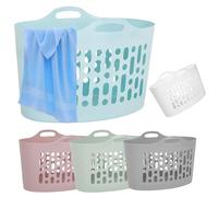 AOC24 - Plastic Laundry Basket 50L - Lightweight Flexible Clothes Hamper - Strong Flexi Basket Washing Line - Easy To Carry Durable Large Basket - Assorted Color 60 x 37 x 40.5 cm (2)