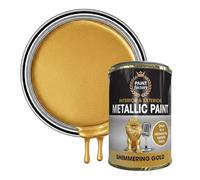 AOC24 Shimmering Gold Metallic Paint 300ml, Non-Cracking & Long-Lasting Oil Based for Metal, Wood, Concrete, Interior & Exterior DIY Use, Quick Dry Warm Gold Tone Excellent Coverage & Adhesion (2)