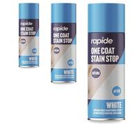 AOC24 Stain Stop Spray 400ml - One Coat White Aerosol for Blocking Stains on Walls & Ceilings - Covers Grease, Crayon, Pen, Rust, Water Marks - Quick Dry, Paintable Semi Gloss Finish (3, White)