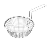 AOC24 - Stainless Steel French Fry Basket - Kitchen Deep Fat Fryer Basket Long Handle - Round Mesh Basket for Depp Frying Fries - Fish, Chicken, Cooking Pan Strong Basket 20cm