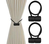 Aocar Magnetic Curtain Tiebacks, Curtain Decorative Rope, Window Curtain Holdbacks Tie Drapery Buckle (Black)