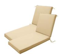 Aocase 2 Pack Replacement Sun Lounger Cushion Pads - Waterproof & UV Resistant Garden Chair Seat Cushions, Indoor Outdoor Use for Sunbed Recliner Patio Beach Pool Yard,Light Brown,203x66x10cm