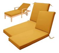 Aocase 2 Pack Replacement Sun Lounger Cushions, Waterproof and UV Resistant Soft Garden Recliner Pads Thick lounger Seat Pads for Indoor Outdoor Patio Yard Beach Garden,N12,183x53x8cm