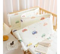 Aocase Adjustable Airwrap Cot Bumper Set, Toddler Bed Guard with Headboard Guard Design, Soft Padded Side Protectors for Baby Cot Bed, Breathable Baby Cot Sides Protectors & Liner,NO03,120×28cm