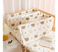 Aocase Adjustable Airwrap Cot Bumper Set, Toddler Bed Guard with Headboard Guard Design, Soft Padded Side Protectors for Baby Cot Bed, Breathable Baby Cot Sides Protectors & Liner,NO02,140×28cm