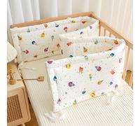 Aocase Baby Bed Guard Rail with Soft Cushion, 2-in-1 Cot Side Protectors & Breathable Liner, Safety Bedside Rail for Children, Toddler Cot Bed Protector for Peace of Mind,N03,120×28cm