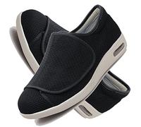 Aocase Diabetic Arthritis Swollen Footwear Women Diabetic Shoes Adjustable Closure Edema Shoes Extra Wide Walking Memory Foam Slippers Mesh Breathable Lightweight Walking Sneakers,Black,44.5 EU