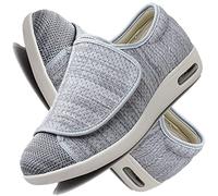 Aocase Diabetic Arthritis Swollen Footwear Women Diabetic Shoes Adjustable Closure Edema Shoes Extra Wide Walking Memory Foam Slippers Mesh Breathable Lightweight Walking Sneakers,Light Grey,39 EU