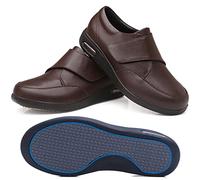 Aocase Diabetic Shoes for Men Shoes for Women with Swollen Feet Leather Therapeutic Walking Shoes with Arch Support Proven Comfort & Protection,Brown,43 EU