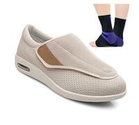 Aocase Diabetic Shoes for Swollen Feet Elder Shoes Men Women Swollen Feet Obese Shoes Extra Wide Health Shoes Preventive Shoes Orthopedic Walking Shoes for Arthritis Swollen,Beige,38 EU