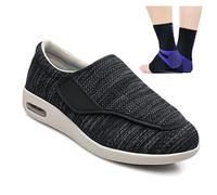 Aocase Diabetic Shoes for Swollen Feet Elder Shoes Men Women Swollen Feet Obese Shoes Extra Wide Health Shoes Preventive Shoes Orthopedic Walking Shoes for Arthritis Swollen,Black gray,36 EU