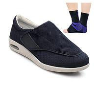 Aocase Diabetic Shoes for Swollen Feet Elder Shoes Men Women Swollen Feet Obese Shoes Extra Wide Health Shoes Preventive Shoes Orthopedic Walking Shoes for Arthritis Swollen,Dark blue,38 EU