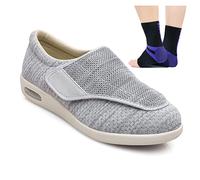 Aocase Diabetic Shoes for Swollen Feet Elder Shoes Men Women Swollen Feet Obese Shoes Extra Wide Health Shoes Preventive Shoes Orthopedic Walking Shoes for Arthritis Swollen,Light gray,44.5 EU