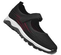 Aocase Diabetic Trainers Extra Wide Fitting Women's Slip-On Walking Shoes Mesh Breathable Lightweight Casual Sneakers for Work Gym Running Training Shoes,Black,39/245mm