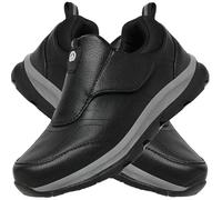 Aocase Disability Shoes Swollen Feet Womens Waterproof PU Leather Diabetic Arthritis Edema House Shoes Strap Adjustable Mens Edema Swollen Shoes,Women's black,36/230mm