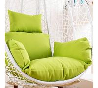 Aocase Egg Chair Cushion Replacement, Waterproof Soft Hanging Basket Swing Chair Cushion Rocking Chair Cushions for Outdoor, with Head Pillow, Removable Cover, for Patio Garden,Green