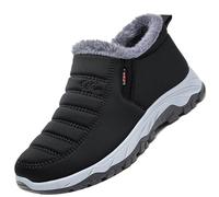 Aocase Extra Wide Width Shoes Mens Winter Snow Boots Cotton Boots Fur Lined Warm Boots Ankle Walking Boots Outdoor Athletic for Cold Weather,Men's black,39/245mm