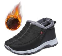 Aocase Extra Wide Width Slip-on Shoes Winter Boots Women Snow Boots Waterproof Fur Lined Ankle Boots Ladies Warm Walking Boots Lightweight Outdoor,Women's black,39/245mm