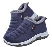 Aocase Men Slippers Orthopedic Winter Boots Waterproof Fur Lined Warm Short Ankle Booties Ladies Outdoor Flat Hiking Walking Shoes Thermal Anti-Slip Athletic Shoes,Men's Blue,44/270mm