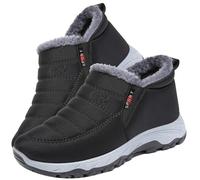 Aocase Men Slippers Orthopedic Winter Boots Waterproof Fur Lined Warm Short Ankle Booties Ladies Outdoor Flat Hiking Walking Shoes Thermal Anti-Slip Athletic Shoes,Women's black,41/255mm