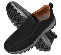 Aocase Men's Casual Loafers Classic Business Leather Shoes Comfortable Commuter Office Walking Shoes Waterproof PU Leather Extra Wide Width Shoes Mens Slip on Sneakers,Black,45/275mm