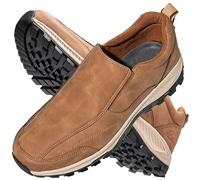 Aocase Men's Casual Loafers Classic Business Leather Shoes Comfortable Commuter Office Walking Shoes Waterproof PU Leather Extra Wide Width Shoes Mens Slip on Sneakers,Light Brown,45/275mm