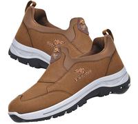 Aocase Mens Casual Slip On Wide Fit Loafers Slip on Walking Shoes Mens Trainers Running Shoes Slip on Sneakers Hiking Tennis Walking Gym Training Casual Workout Shoe,Brown,46/280mm