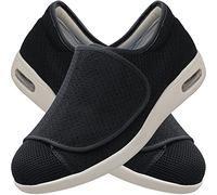 Aocase Mens Diabetic Edema Shoes Extra Wide Walking Memory Foam Slippers Mesh Breathable Lightweight Walking Sneakers Air Cushion Swollen Bandaged Feet Indoor/Outdoor,Black,40.5 EU