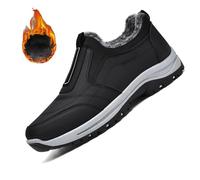 Aocase Mens Slip-On Hiking Shoe Winter Thermal Fleece Lined Waterproof Leather Lightweight Trainers Anti Slip Outdoor Walking Shoes Plantar Fasciitis Shoes For Mens Wide Fit Shoes,Black,46/280mm