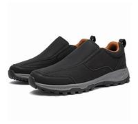 Aocase Mens Slip On Trainers Waterproof PU Leather Mens Slip On Wide Fit Memory Foam Casual Walking Gym Sports Trainers Shoes Men's Waterproof Walking Shoes,Black,45/275mm