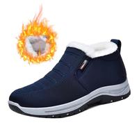 Aocase Outdoor Trainers Men Comfortable Loafers Slip on Trainers Causal Comfortable Shoes with Arch Support Winter Thermal Fleece Lined Non-Slip High Top Outdoor Shoes,Blue,42/260mm