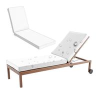 Aocase Premium Sun Lounger Cushion Pad Replacement for In/Outdoor Recliner Chairs UV Resistant Waterproof Patio Furniture Cushions Non-Slip with Straps for Poolside Garden Beach,White 40,190x60x10cm