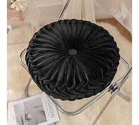 Aocase Round Velvet Cushion for Sofa Bed, Solid Color Round Pumpkin Decorative Furniture Cushion,Schwarz,35cm