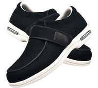 Aocase Shoe Diabetic Orthopedic Diabetic Shoes for Men's Orthopedic Diabetic Walking Shoes Wide Fit Orthopedic Slippers Easy Close Adjustable Slip On Walking Sneaker,Black,41 EU