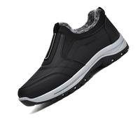 Aocase Slip On Trainers Men Winter Warm Wide Fit Comfy Trainers Non-Slip Orthopedic Shoes Lightweight Casual Jogging Shoes Waterproof Walking Shoes For Men Plantar Fasciitis Shoes,Black,42/260mm