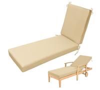 Aocase Sun Lounger Replacement Cushion Pad Waterproof Sunbed Cushions, Lounger Cushion, Deck Chair Sun Lounger Cushion Pad for Sun Lounger Seat Pad, Deck Pad, Pool,42 Light Brown,203x66x5cm