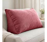 Aocase Triangular Wedge Bolster Pillow - Extra Large Lumbar & Waist Support Cushion for Headboard, Sofa, Bed, Soft Reading Rest with Removable Breathable Cover, Washable,Dark red,80×35×20cm