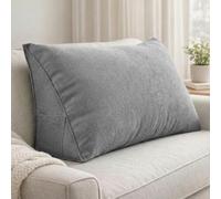 Aocase Triangular Wedge Bolster Pillow - Extra Large Lumbar & Waist Support Cushion for Headboard, Sofa, Bed, Soft Reading Rest with Removable Breathable Cover, Washable,Dark gray,60×35×20cm