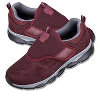 Aocase Walking Shoes Mens Extra Wide Fit Diabetic Shoes for Men Easy Close Orthopedic Slippers Adjustable Slip On Walking Sneakers for Swollen Feet Plantar Fasciitis,Red,40/250mm
