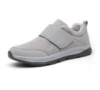 Aocase Wide Fit Trainers Extra Wide Width Shoes Women Men Orthopedic Diabetic Shoes with Memory Foam Adjustable Walking Shoes for Elderly Arthritis Edema Swollen Feet,Grey,41/255mm